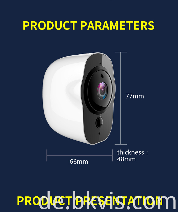 Neues Produkt 1080p HD CCTV Batteriebedienung Home Security Low -Stromverbrauch IP -Kamera WiFi Wireless Mini Network Babyphone